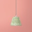 7 inch pendant lamp shade in Green Block Printed Cotton