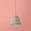 7 inch pendant lamp shade in Savannah block printed cotton in green