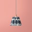 7 inch pendant lamp shade in yoda ikat printed navy linen