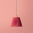7 inch pendant lamp shade in ruby silk with velvet tape
