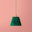 7 inch pendant lamp shade in emerald silk with velvet tape
