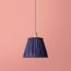 7 inch pendant lamp shade in cobalt silk with velvet tape