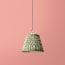 7 inch pendant lamp shade in temple green block printed cotton