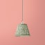 7 inch pendant lamp shade in Savannah block printed cotton in green