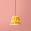 7 inch pendant lamp shade in yoda ikat printed yellow linen