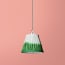 7 inch pendant lamp shade in green shibori linen