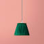 7 inch pendant lamp shade in emerald silk with velvet tape
