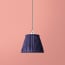 7 inch pendant lamp shade in cobalt silk with velvet tape