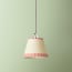 7 inch pendant lamp shade in scarlet stitches hand painted card