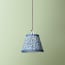 7 inch pendant lamp shade in turkish blue fishscales with blue tape