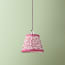 7 inch pendant lamp shade in crimson chevrons with crimson tape