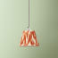7 inch pendant lamp shade in ikat printed zig-zag orange linen