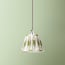 7 inch pendant lamp shade in egg & spoon silk ikat in gray green