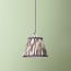 7 inch pendant lamp shade in atlas ikat black and cream silk