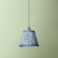 7 inch pendant lamp shade in turkish blue fishscales with blue tape