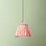 7 inch pendant lamp shade in atlas ikat coral and cream silk