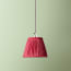 7 inch pendant lamp shade in ruby silk with velvet tape