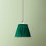 7 inch pendant lamp shade in emerald silk with velvet tape