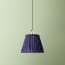 7 inch pendant lamp shade in cobalt silk with velvet tape