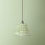 7 inch pendant lamp shade in Green Block Printed Cotton