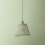 7 inch pendant lamp shade in Savannah block printed cotton in green