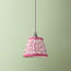 7 inch pendant lamp shade in crimson chevrons with crimson tape