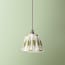 7 inch pendant lamp shade in egg & spoon silk ikat in gray green