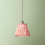 7 inch pendant lamp shade in atlas ikat coral and cream silk