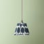7 inch pendant lamp shade in Yoda ikat printed navy linen