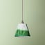 7 inch pendant lamp shade in green shibori linen