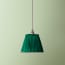 7 inch pendant lamp shade in emerald silk with velvet tape