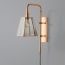 Tiree wall fixture in antiqued brass with external flex in olive green