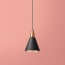 Stanlette pendant shade in ash black with copper interior