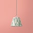 7 inch pendant lamp shade in ikat printed zig-zag eau de nil linen