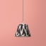 7 inch pendant lamp shade in ikat printed zig-zag black linen