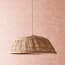 Larger Khaya pendant shade with binga pattern in natural