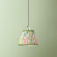7 inch pendant shade in boughs green and rose bower printed cotton by Morris & Co