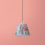 7 inch pendant shade in indigo and barbed berry bower printed cotton by Morris & Co