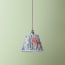 7 inch pendant shade in indigo and barbed berry bower printed cotton by Morris & Co