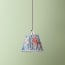 7 inch pendant shade in indigo and barbed berry bower printed cotton by Morris & Co