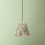 7 inch scalloped pendant shade in leafy arbour Rambling Rose linen by Morris & co.
