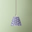 7 inch pendant lamp shade in temple blue block printed cotton