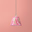 7 inch pendant shade in koyari ikat pink and ecru silk