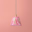 7 inch pendant shade in koyari ikat pink and ecru silk