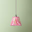 7 inch pendant shade in koyari ikat pink and ecru silk