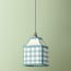 6 inch Milford check square pendant shade in seafoam