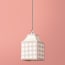 6 inch Milford check square pendant shade in petal