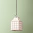 6 inch Milford check square pendant shade in petal