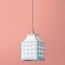 6 inch Milford check square pendant shade in perriwig