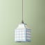 6 inch Milford check square pendant shade in perriwig